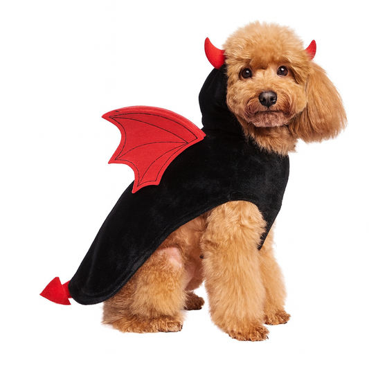 Devil Bat Wings Dog Costume – Halloween Pet Cloak for Dogs & Cats