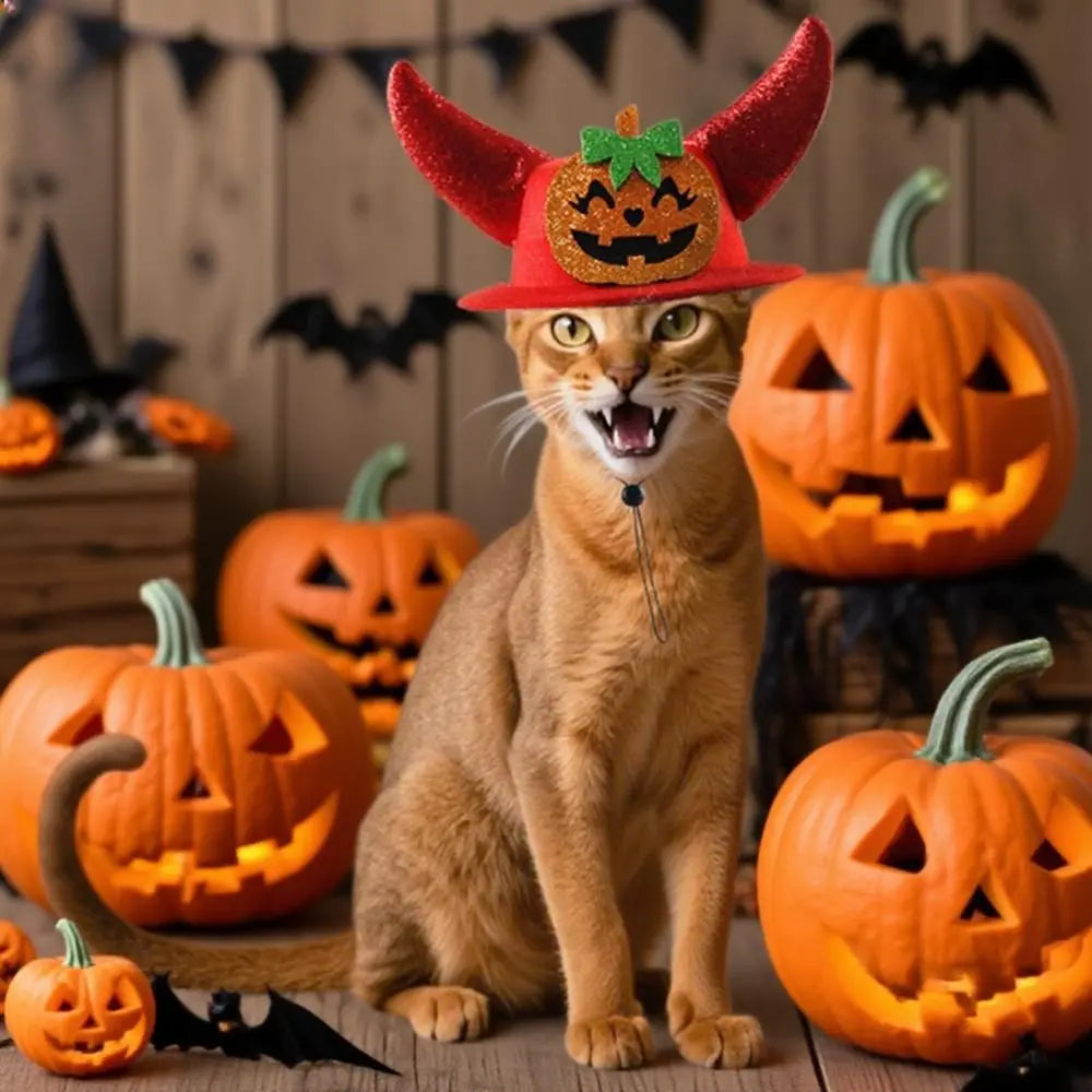 Trick-or-Treat Pumpkin Horn Hat