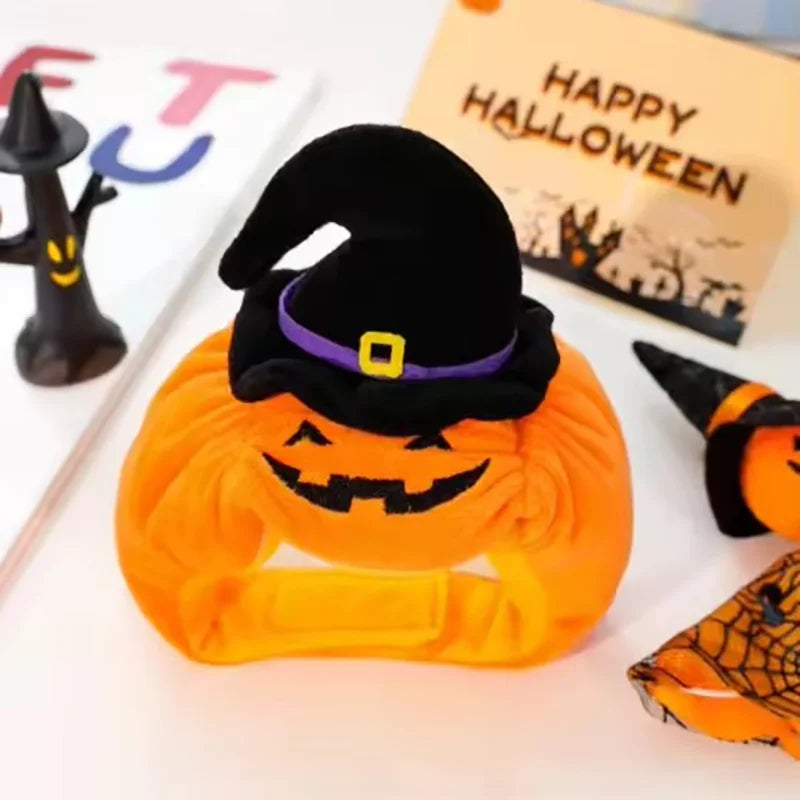 Halloween Pumpkin Witch Hat for Pets