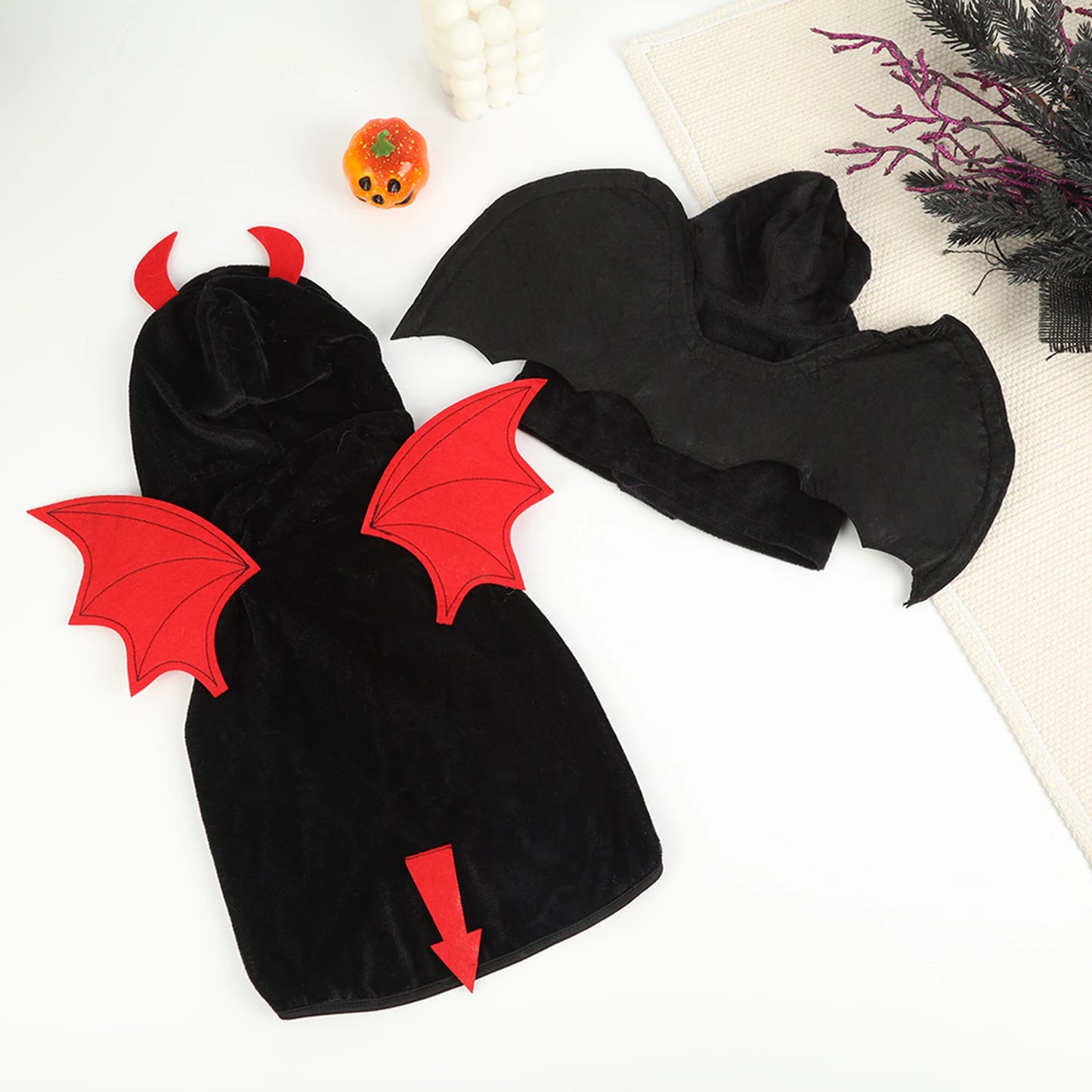 Devil Bat Wings Dog Costume – Halloween Pet Cloak for Dogs & Cats