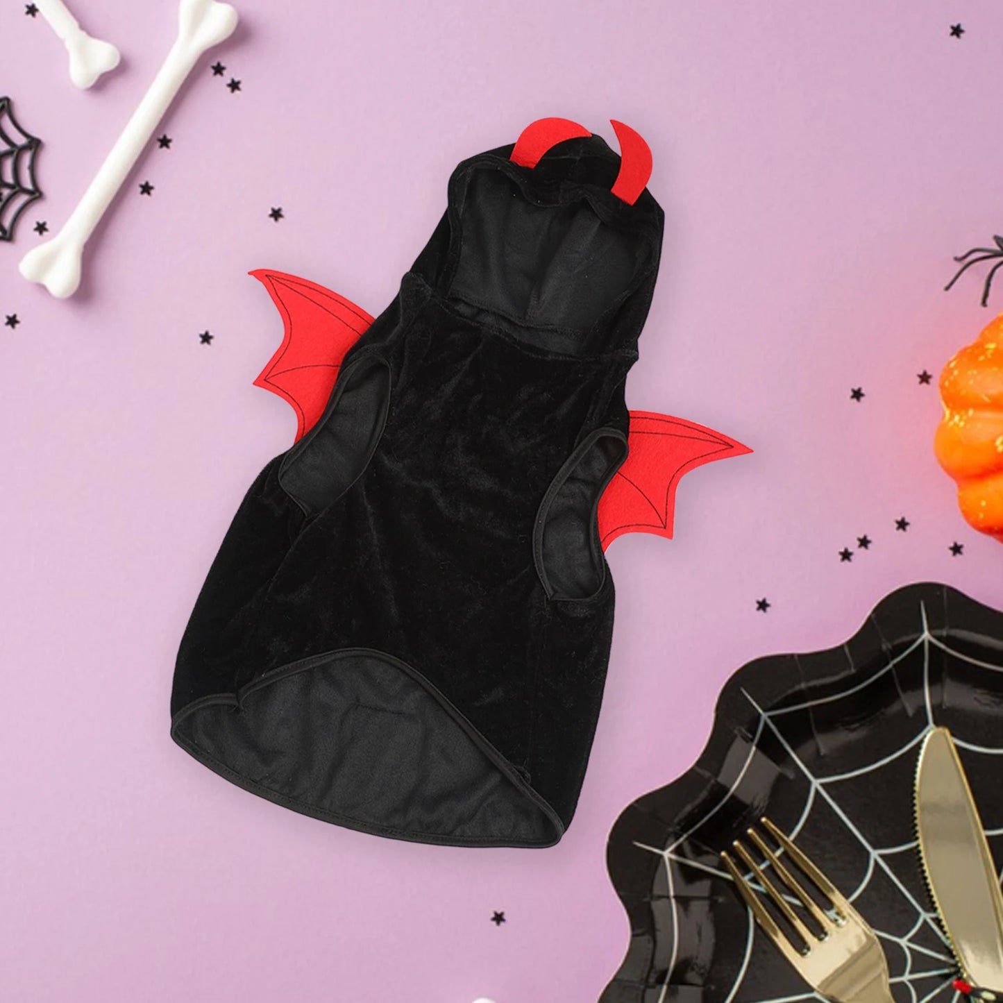 Devil Bat Wings Dog Costume – Halloween Pet Cloak for Dogs & Cats